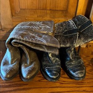 Bundle: TWO  pairs Golden Goose Original Leather western Boots size 39 (8.5 US)